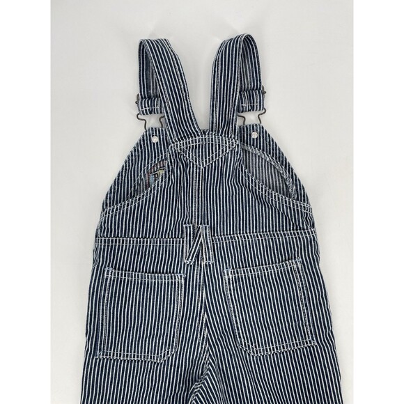 Vintage Y2K Boys Thomas The Train Pinstripe Overalls Denim Jeans Embroidered 18M - Picture 7 of 12